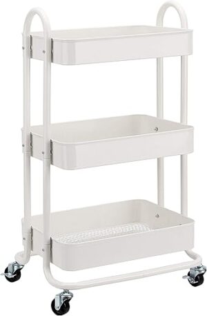 Amazon Basics 3-Tier Rolling Utility Cart - White