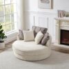 Eafurn 360-Degree Swivel Corduroy Upholstered Armchair