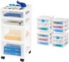IRIS 4-Drawer Cart & 3-Drawer Organizers, White