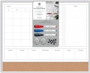 U Brands 4-in-1 Dry Erase Calendar Board, 16” x 20”