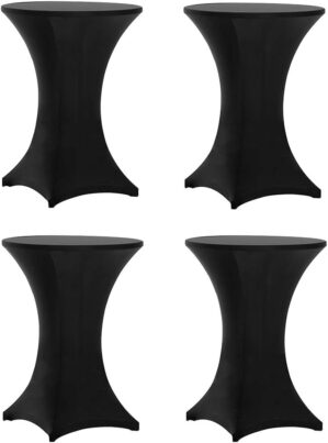 Tina’s 4 Pack 30×42 Inch Black Spandex Table Covers
