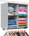 HOLDN’ STORAGE 4 Shelf Hanging Closet Organizer – Grey