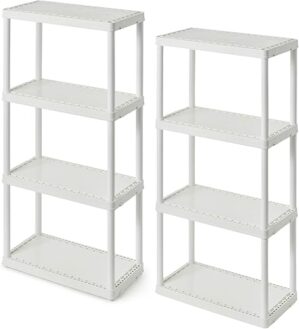 Gracious Living 4 Shelf Light Duty Storage Unit, White