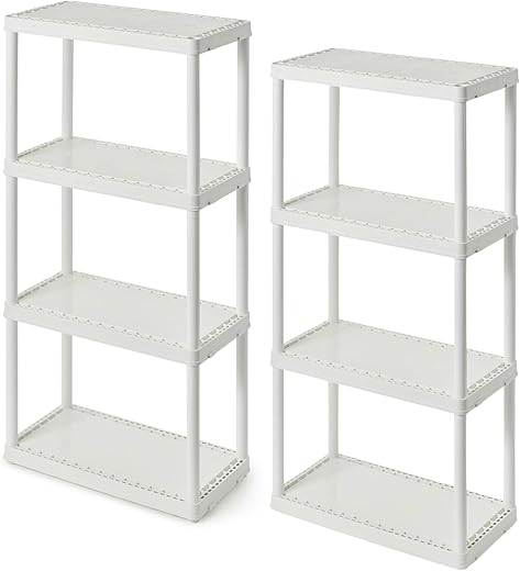 Gracious Living 4 Shelf Light Duty Storage Unit, White