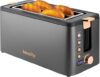 Mecity 4 Slice Long Slot Toaster With Warming Rack