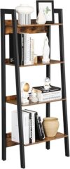VASAGLE 4-Tier Ladder Shelf, Rustic Brown ULLS054X01