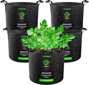 VIVOSUN 5-Pack 5 Gallon Heavy Duty Grow Bags