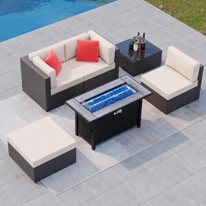 Shintenchi 5-Piece Patio Furniture Set With Fire Pit