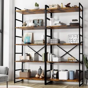 Shintenchi 5 Tiers Industrial Bookcase Shelf