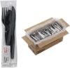 HOUZZKINGZ USA 500 Plastic Cutlery Packets – Black
