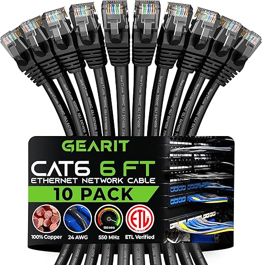 GearIT 6 Foot Cat 6 Ethernet Cable