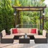 Shintenchi 6 Piece Outdoor Sectional Patio Sofa Set