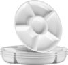 PLASTICPRO 6 Sectional Round Plastic Serving Tray