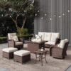 LayinSun 7-Piece Outdoor Furniture Set With Fire Pit