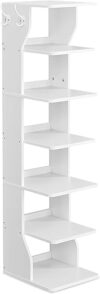 VASAGLE 7 Tier Vertical Shoe Rack, White