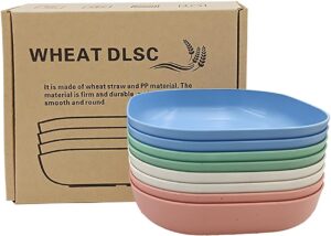 Dadamong 8Pcs Unbreakable Wheat Straw Dinner Plates