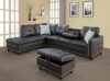 ACQCA 98″ Faux Leather Sectional Sofa With Ottoman