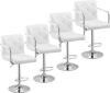VECELO Adjustable Bar Stools Set Of 4