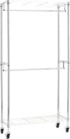 Amazon Basics Adjustable Double Rod Garment Rack, Chrome