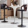 VECELO Adjustable Swivel PU Leather Bar Stools