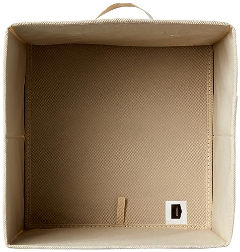 Amazon Basics Collapsible Fabric Storage Cubes, Beige - Image 3