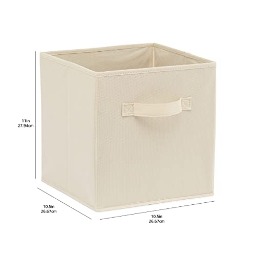 Amazon Basics Collapsible Fabric Storage Cubes, Beige - Image 4