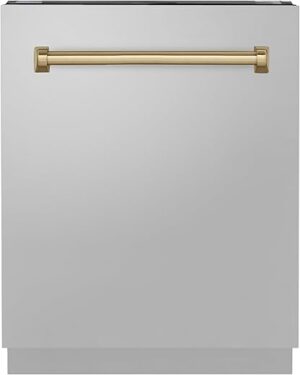 ZLINE Autograph 24″ Dishwasher With Bronze Handle DWVZ-304-24-CB