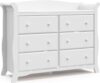 STORKCRAFT Avalon 6 Drawer Double Dresser (White)