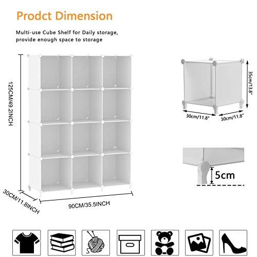 AWTATOS Cube Storage Organizer - 12 Cube Bookshelf - Image 3