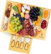 ROYAL CRAFT WOOD Bamboo Cheese Board And Knife Set