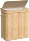 SONGMICS Bamboo Laundry Hamper With Lid