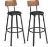 VASAGLE Bar Stools, Set Of 2, Rustic Brown