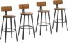 VASAGLE Bar Stools Set Of 4, Rustic Brown ULBC226B01