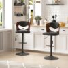 VECELO Bar Stools Set With Bentwood Back