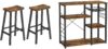 VASAGLE Bar Stools Set With Footrest & Kitchen Baker’s Rack