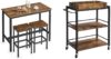 VASAGLE Bar Table Set With Stools And Cart