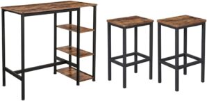 VASAGLE Bar Table With Industrial Design & Stools