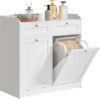 VASAGLE Bathroom Laundry Cabinet With Hampers