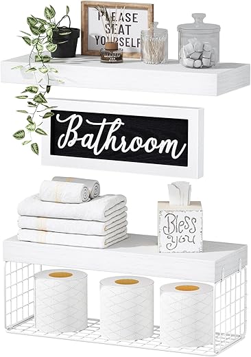 QEEIG Bathroom Shelves Wall Mounted 020WW