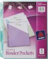AVERY Binder Pockets, Assorted Colors, 75254