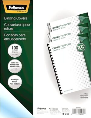 Fellowes Binding Presentation Covers, 8mil, Letter, 100 Pack