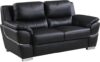 Blackjack Furniture Binion Modern Leather Loveseat, Black