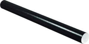 Aviditi Black Mailing Tubes With Caps, 3″ x 36″, Pack Of 24
