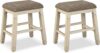 Signature Design by Ashley Bolanburg Farmhouse 24″ Upholstered Barstool, Whitewash