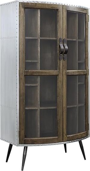 Acme Brancaster Aluminum Wood Accent Cabinet