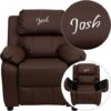 Flash Furniture BT-7985-KID-BRN-LEA-EMB-GG: Personalized Kids Recliner With Storage