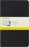 Moleskine Cahier Journal, Large Squared, Black, Set of 3