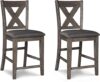 Signature Design by Ashley Caitbrook Rustic Upholstered Barstool Set, Gray