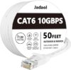 Jadaol Cat 6 Ethernet Cable 50 Ft, Flat