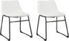 Signature Design by Ashley Centiar Urban Industrial Faux Leather Chair, White